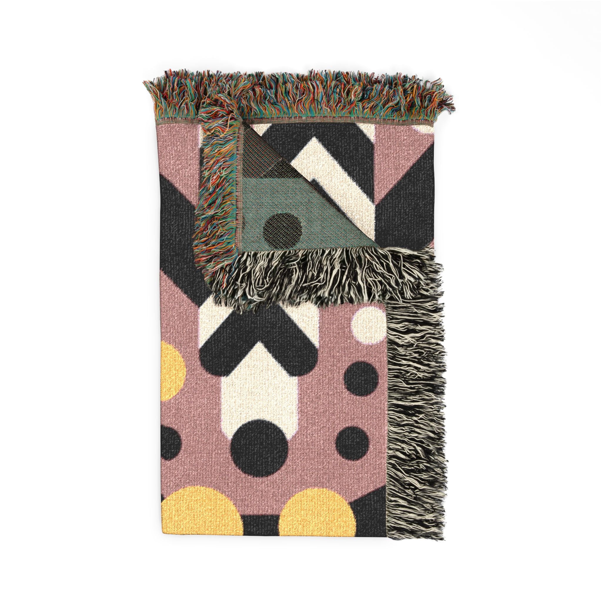 Chevron Pop Throw — 1980s Bold Graphic Woven Blanket