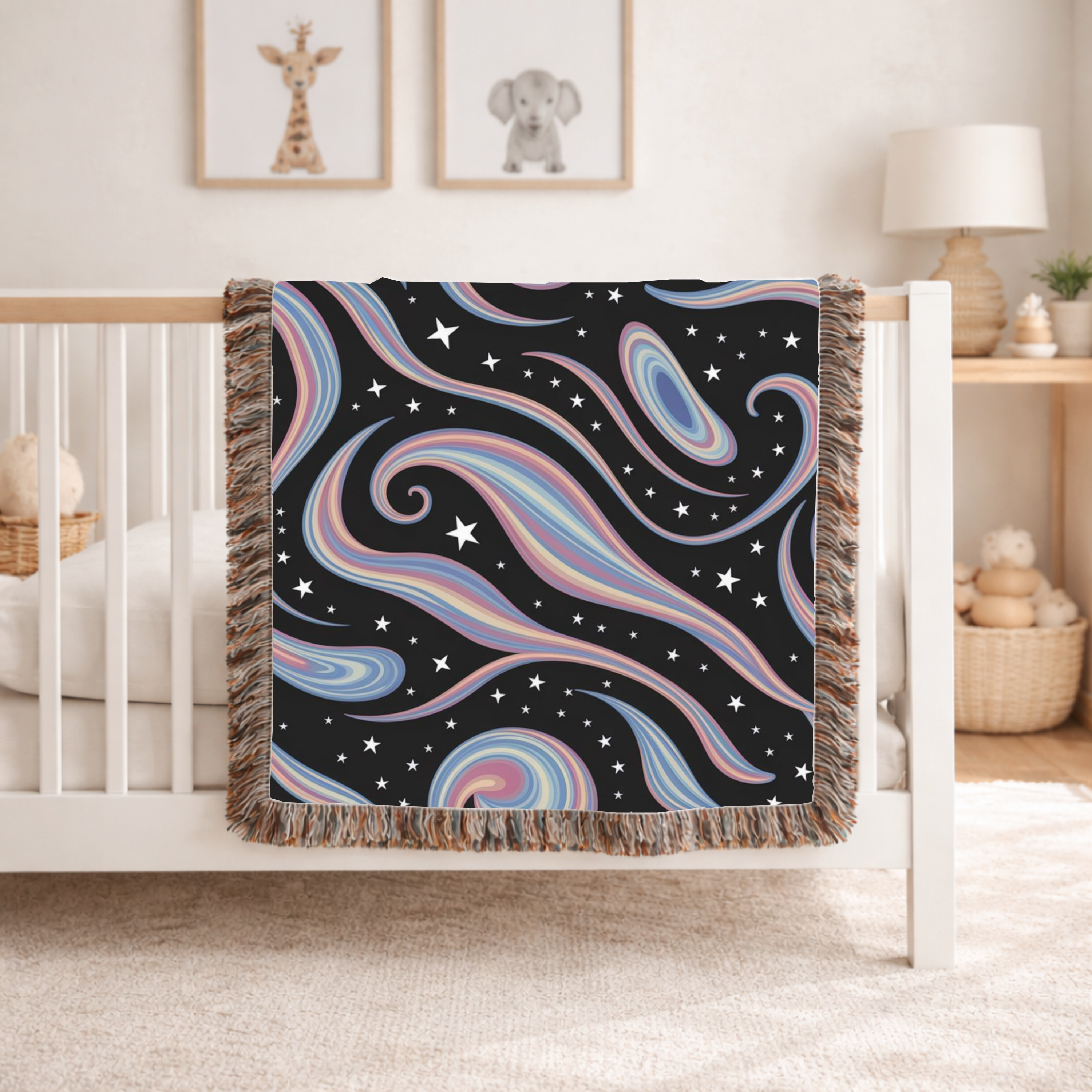 Cosmos Throw — 2000s Y2K Pastel Galaxy Woven Blanket