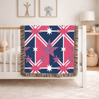 Cool Britannia Throw — 1990s Union Jack & Star Woven Blanket