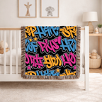 Graffiti Throw — 2000s Hip Hop Street Art Woven Blanket