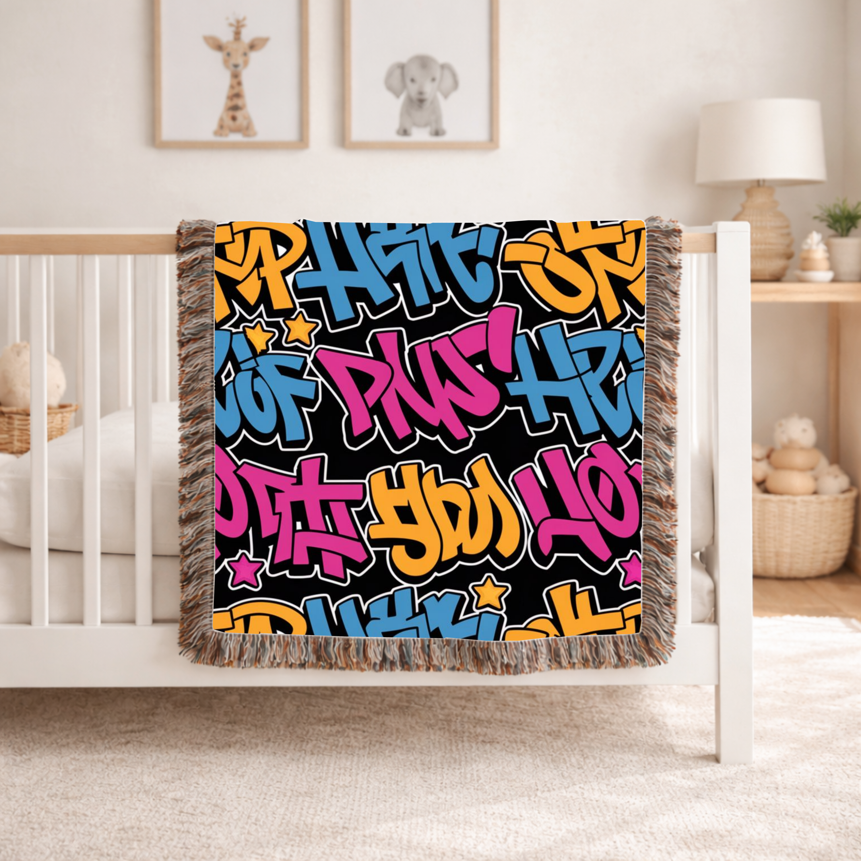 Graffiti Throw — 2000s Hip Hop Street Art Woven Blanket