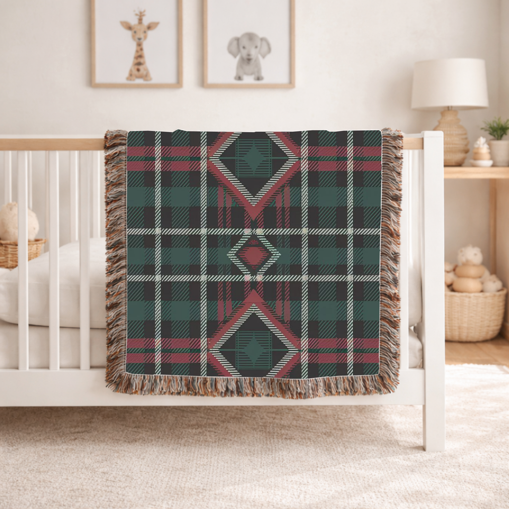 Heritage Throw — 1990s Diamond Tartan Woven Blanket