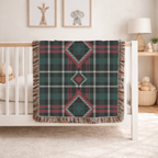 Heritage Throw — 1990s Diamond Tartan Woven Blanket