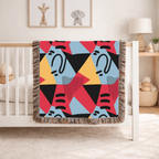 Memphis Night Throw — 1980s Geometric Art Woven Blanket