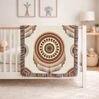 Sage Dreamcatcher Throw — 1970s Bohemian Olive Woven Blanket