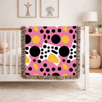 Dot Pop Throw — 1980s Bold Circle Woven Blanket