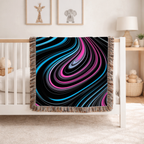 Neon Vortex Throw — 2000s Y2K Neon Flow Woven Blanket