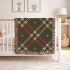 Startan Throw — 1990s Plaid & Star Woven Blanket
