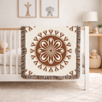Spirit Medallion Throw — 1970s Ornate Circle Woven Blanket