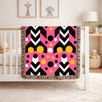 Chevron Pop Throw — 1980s Bold Graphic Woven Blanket
