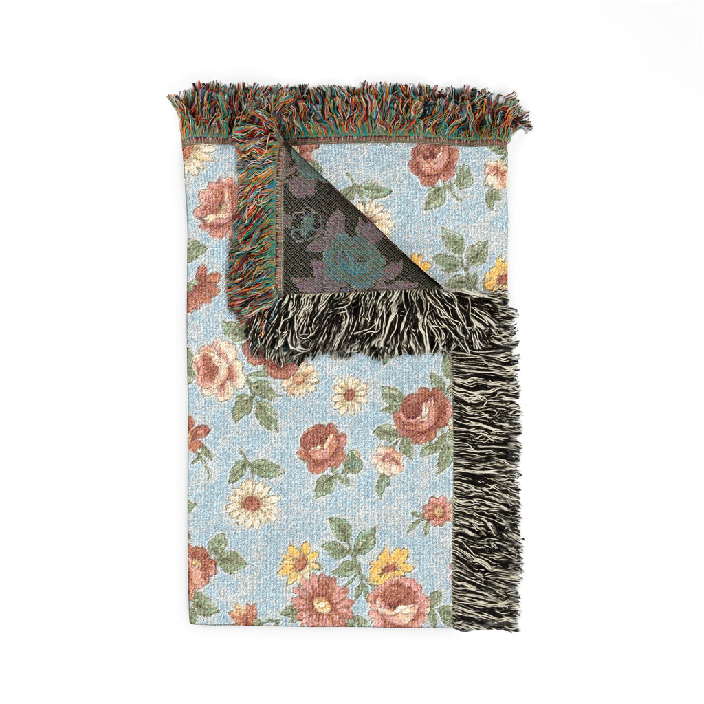 English Garden Throw — 1940s Ditsy Floral Woven Blanket