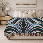 Aurora Throw — 2000s Y2K Iridescent Ribbon Woven Blanket