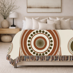 Sage Dreamcatcher Throw — 1970s Bohemian Olive Woven Blanket