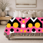 Chevron Pop Throw — 1980s Bold Graphic Woven Blanket