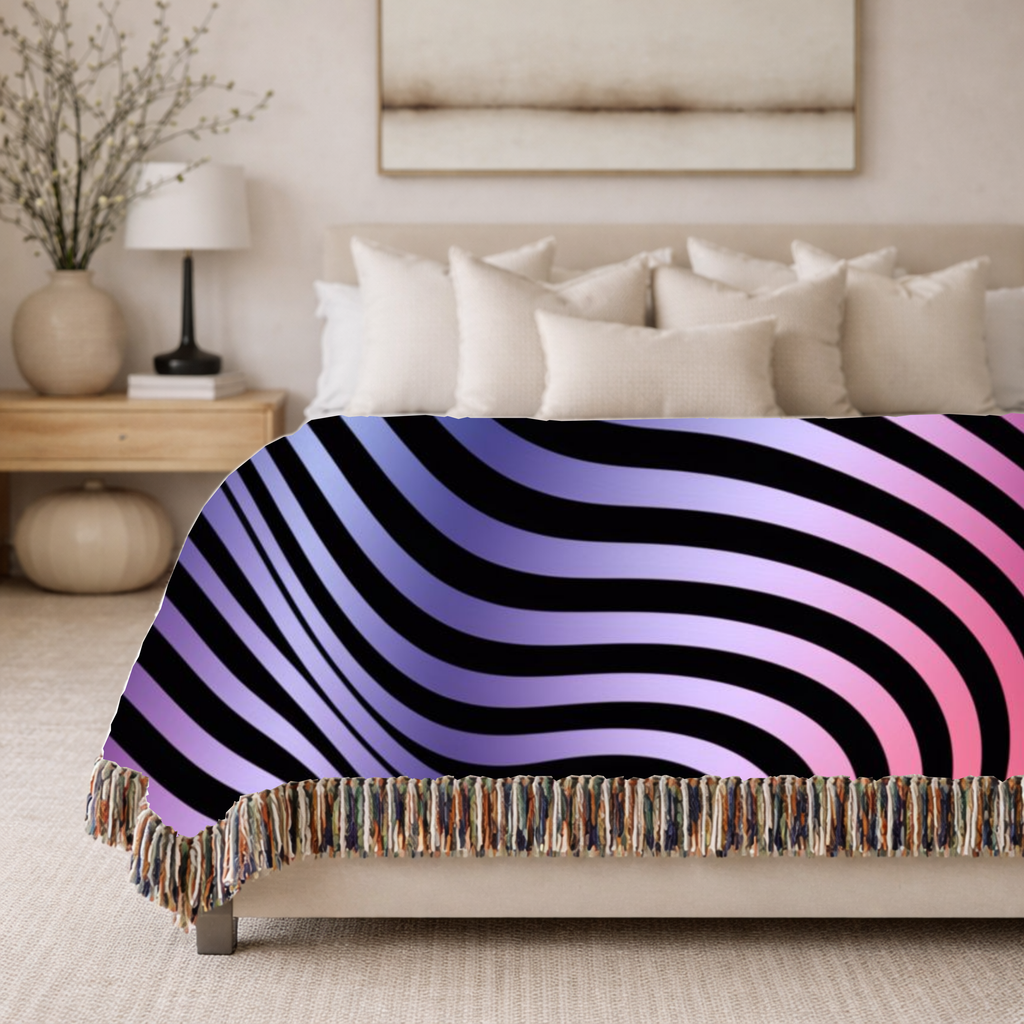 Gravity Throw — 2000s Y2K Psychedelic Wave Woven Blanket