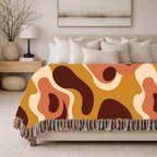 Lava Flow Throw — 1970s Psychedelic Abstract Woven Blanket