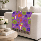 🍄 Magic Mushroom Throw — 1960s Psychedelic Woven Blanket