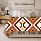 Canyon Weave Throw — 1970s Navajo Diamond Woven Blanket