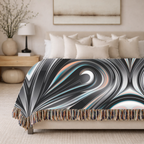 Mercury Throw — 2000s Y2K Chrome & Iridescent Woven Blanket