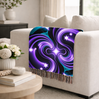 Nebula Throw — 2000s Y2K Neon Swirl Woven Blanket
