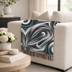 Mercury Throw — 2000s Y2K Chrome & Iridescent Woven Blanket