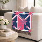 Cool Britannia Throw — 1990s Union Jack & Star Woven Blanket