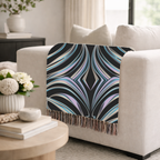 Aurora Throw — 2000s Y2K Iridescent Ribbon Woven Blanket