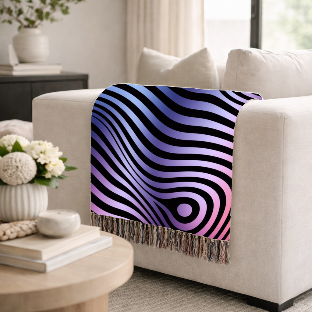Gravity Throw — 2000s Y2K Psychedelic Wave Woven Blanket