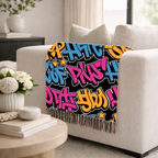 Graffiti Throw — 2000s Hip Hop Street Art Woven Blanket