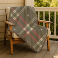 Startan Throw — 1990s Plaid & Star Woven Blanket