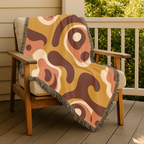 Lava Flow Throw — 1970s Psychedelic Abstract Woven Blanket