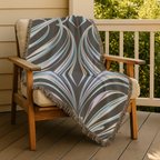 Aurora Throw — 2000s Y2K Iridescent Ribbon Woven Blanket