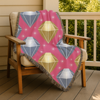 Diamond Glam Throw — 1980s Jewel Sparkle Woven Blanket