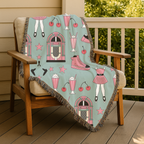 🎵🥤Milkshake Throw — 1950s Diner Style Woven Blanket