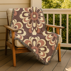 Baroque Bloom Throw — 1970s Medallion Woven Blanket