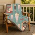 🎵🥤Vanilla Diner Throw — 1950s Jukebox Woven Blanket