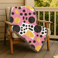 Dot Pop Throw — 1980s Bold Circle Woven Blanket