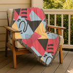 Memphis Night Throw — 1980s Geometric Art Woven Blanket