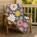 🌸 Flower Power Throw — 1960s Daisy Woven Blanket