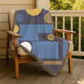 🔵 Mondrian Throw — 1960s Bauhaus Geometric Woven Blanket