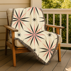 💫 Compass Star Throw — 1950s Atomic Age Woven Blanket