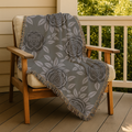 Midnight Rose Throw — 1990s Gothic Floral Woven Blanket