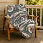 Mercury Throw — 2000s Y2K Chrome & Iridescent Woven Blanket