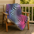 Supernova Throw — 2000s Y2K Stripe Sunburst Woven Blanket