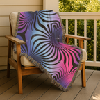 Supernova Throw — 2000s Y2K Stripe Sunburst Woven Blanket