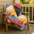 Memphis Sunshine Throw — 1980s Bold Geometric Woven Blanket