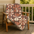 Velvet Bloom Throw — 1970s Stripe Petal Woven Blanket