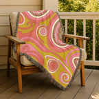 🌈 Summer of Love Throw —1960s Psychedelic Paisley Woven Blanket