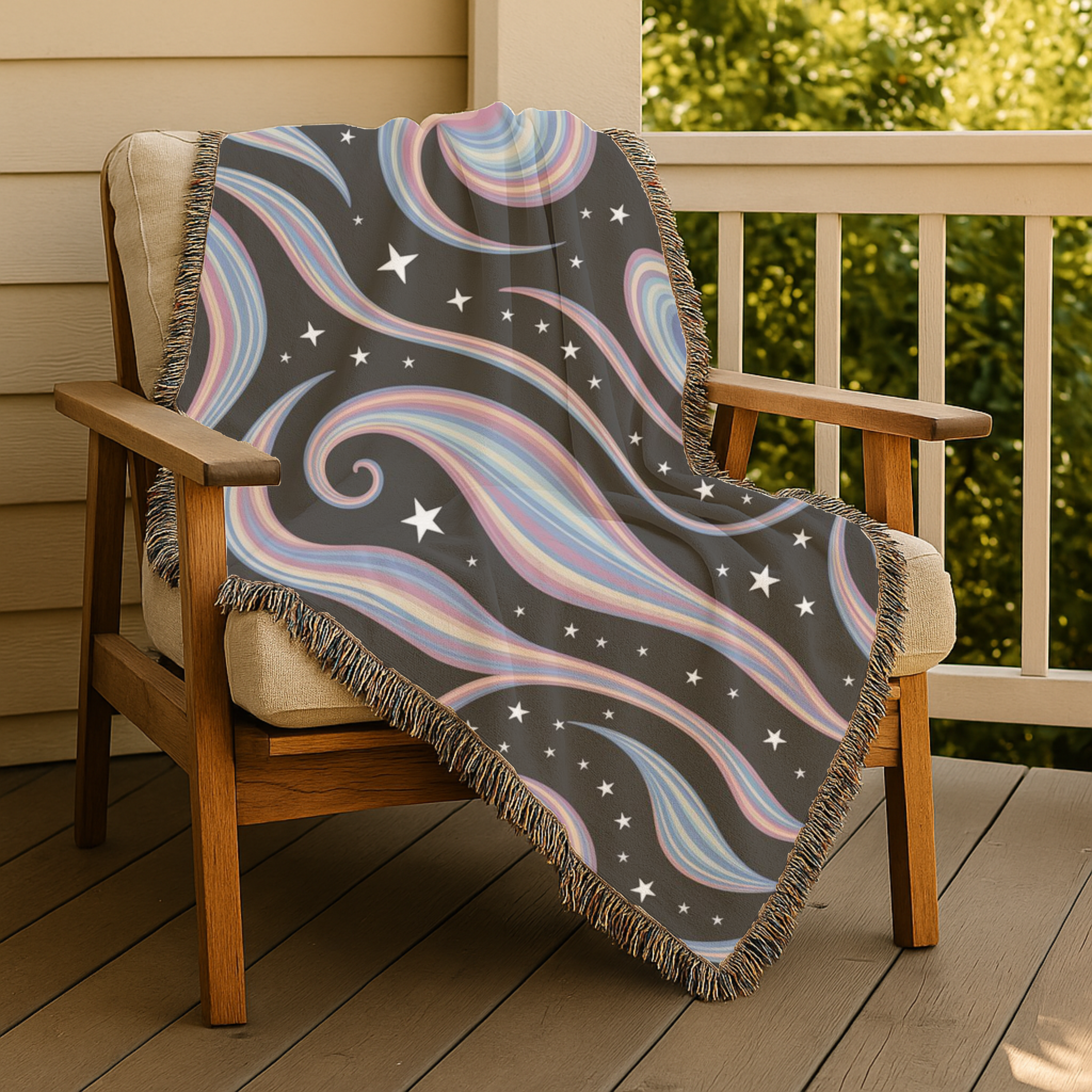 Cosmos Throw — 2000s Y2K Pastel Galaxy Woven Blanket