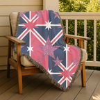 Cool Britannia Throw — 1990s Union Jack & Star Woven Blanket